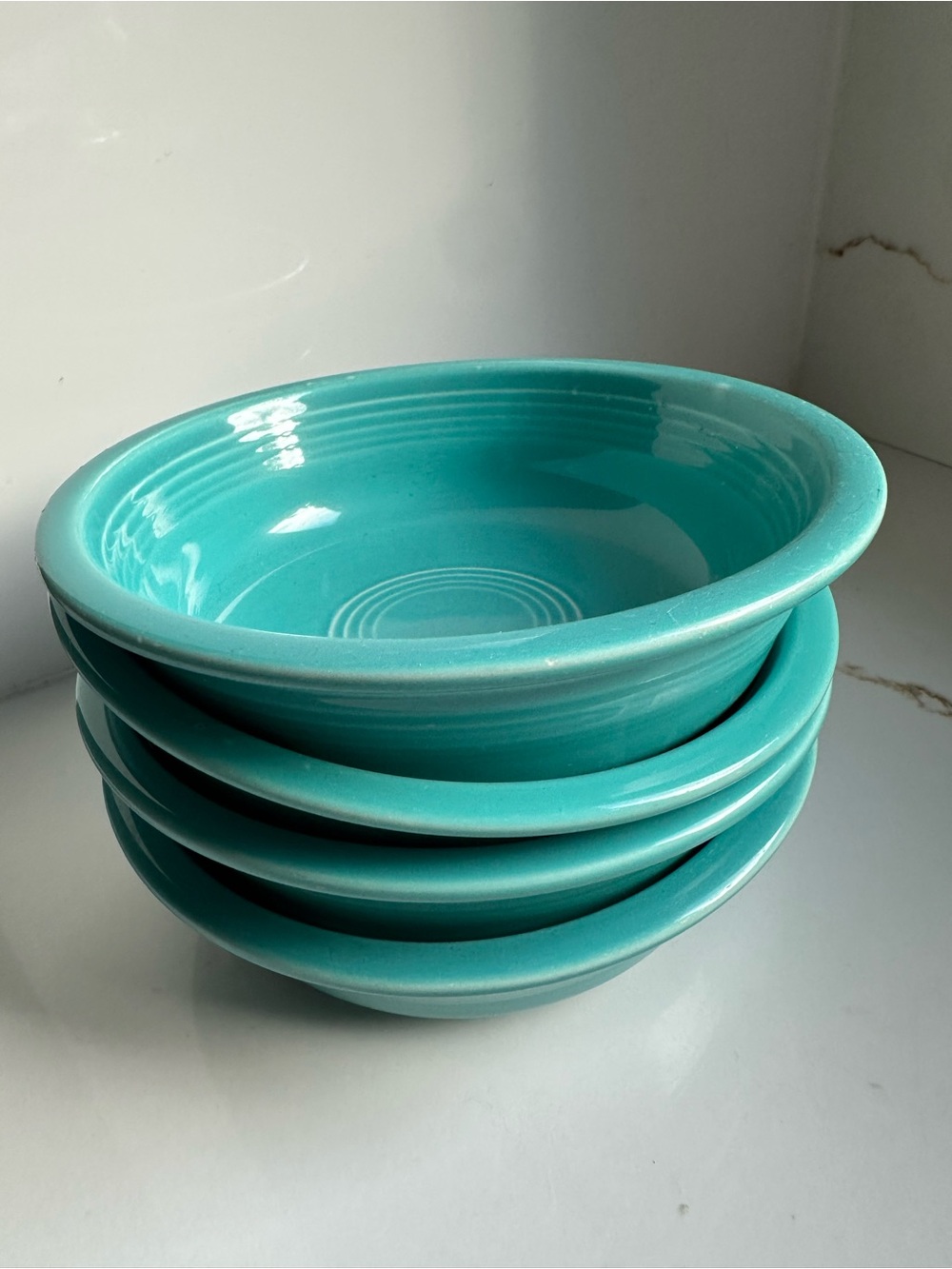 Fiesta Ware Turquoise Cereal Soup Bowls Set of 4 Made in USA